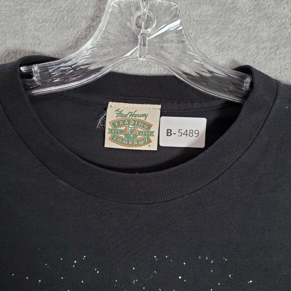 VINTAGE Mount Rushmore Men Shirt L Black President Night South Dakota 90s USA - Picture 8 of 9